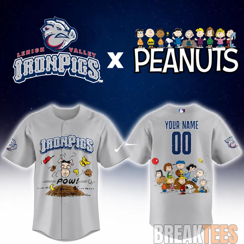 Lehigh Valley Ironpigs Peanuts Night MiLB 2026 Personalized Baseball Jersey