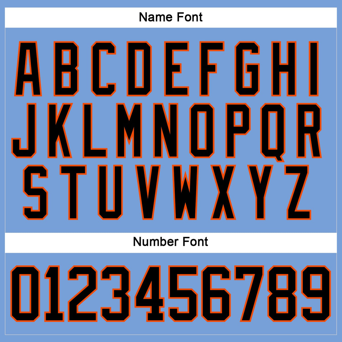 Custom Light Blue Black-Orange Hockey Lace Neck Jersey
