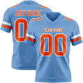 Custom Light Blue Orange-White Authentic Football Jersey