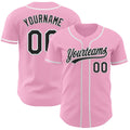 Custom Light Pink Black-White Authentic Baseball Jersey