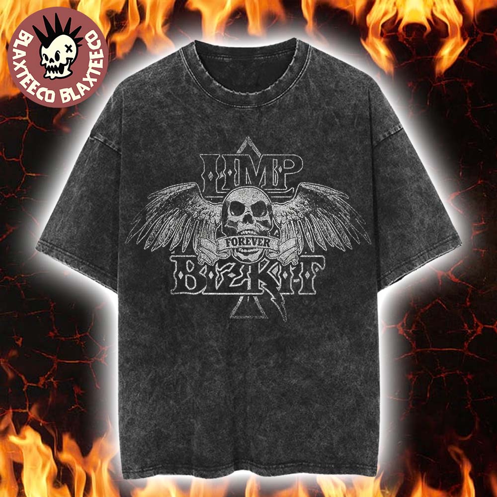 Limp Bizkit 2026 Tour Merch Limp Bizkit Forever Skull Spade Vintage Washed Tee