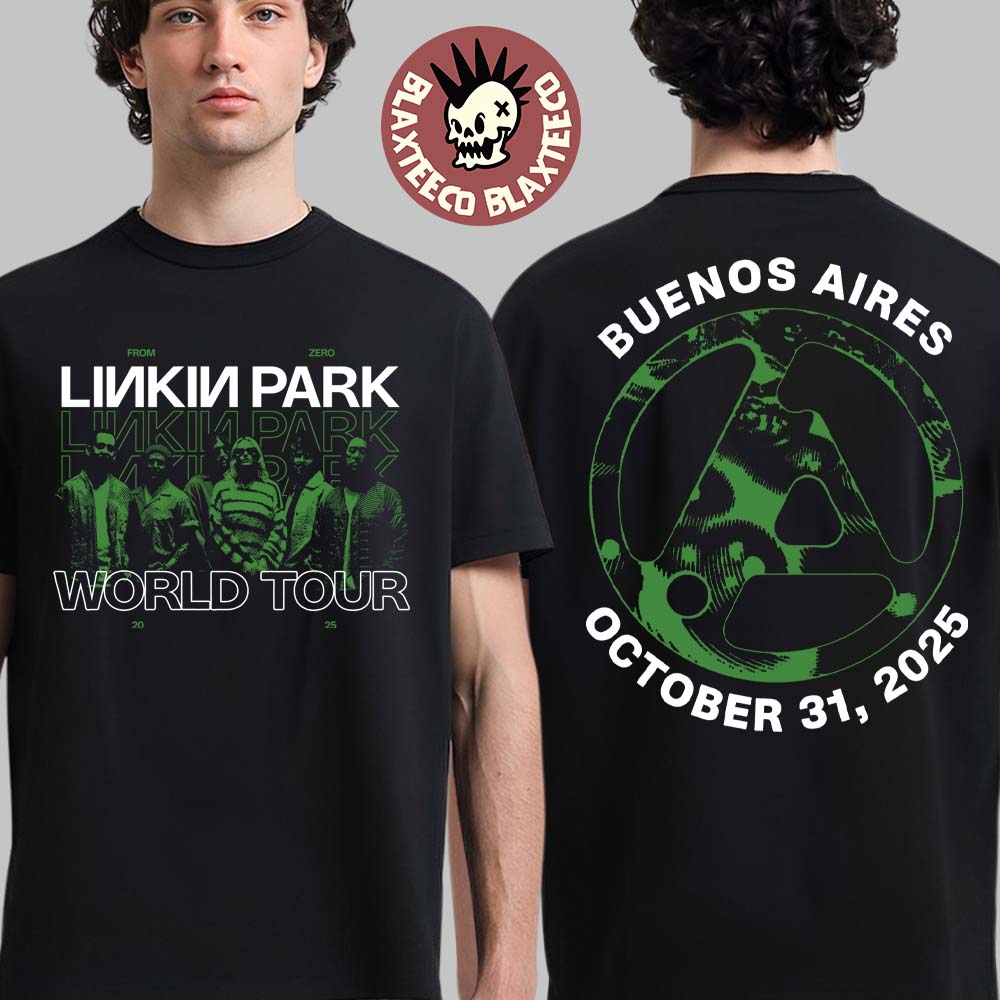 Linkin Park Buenos Aires 2025 Event Tee Parque De La Ciudad On October 31 2025 From Zero World Tour Two Sided T-Shirt