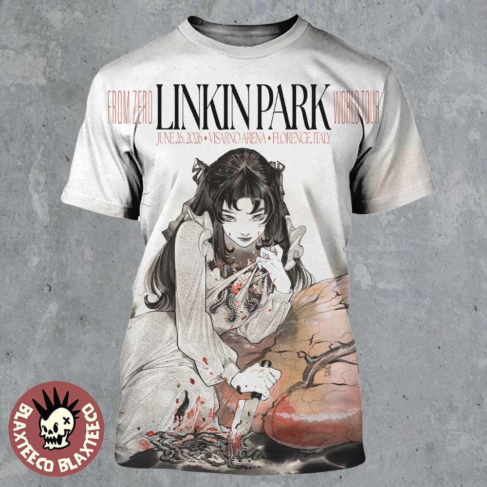 Linkin Park From Zero 2026 Tour Florence Italy Poster At Visarno On June 26 2026 Art By Peach Momoko All Over Print Shirt