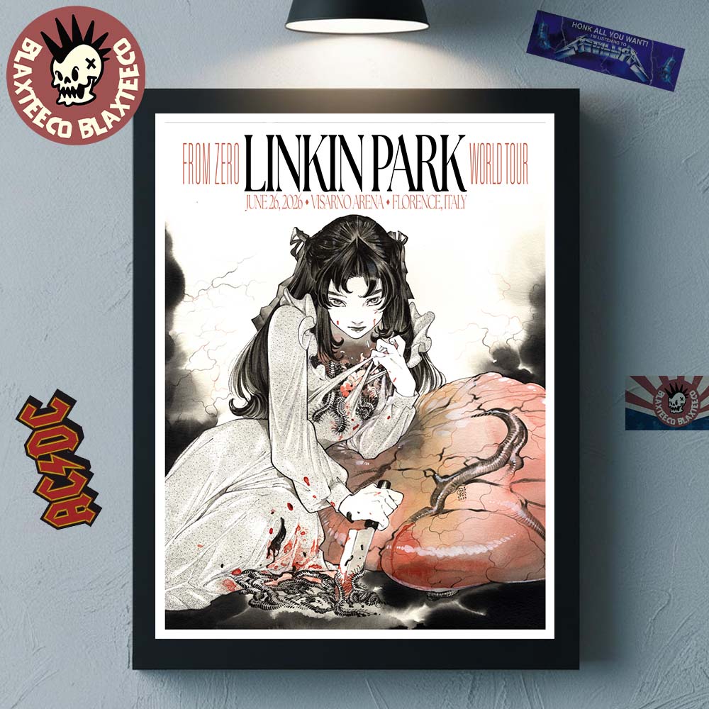 Linkin Park From Zero 2026 Tour Florence Italy Poster At Visarno On June 26 2026 Art By Peach Momoko Decor Poster Canvas