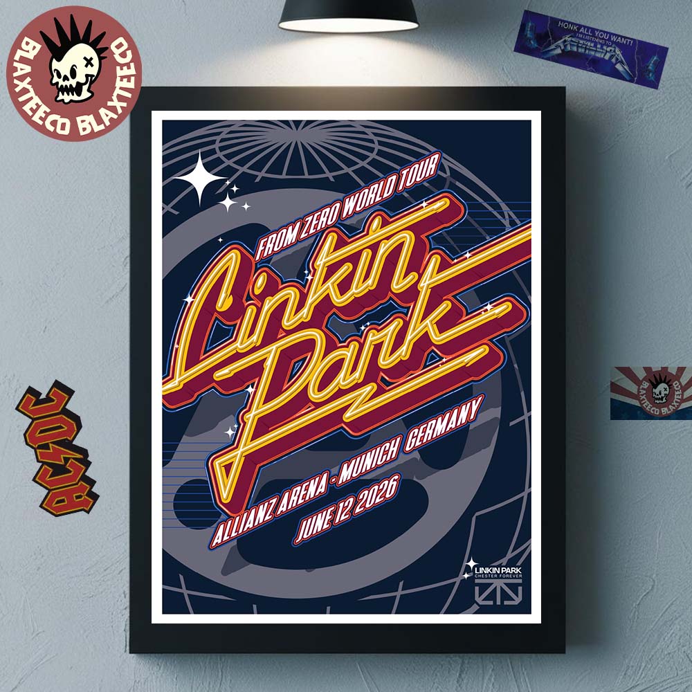 Linkin Park From Zero 2026 Tour Munich Germany Night 2 Poster At Allianz Arena On June 12 2026 Decor Poster Canvas