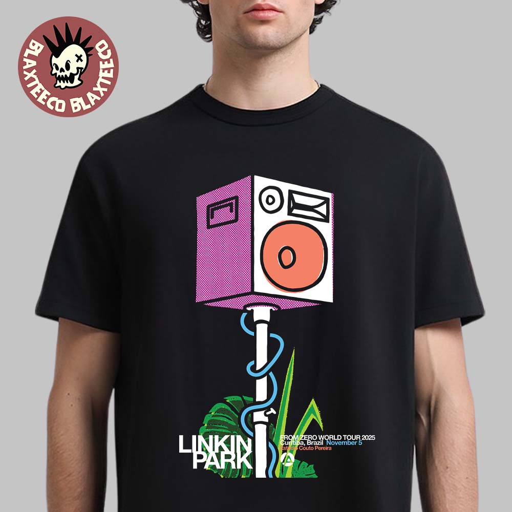 Linkin Park From Zero World Tour 2025 Curitiba Brazil Poster At Estadio Couto Pereira On November 5 2025 T-Shirt