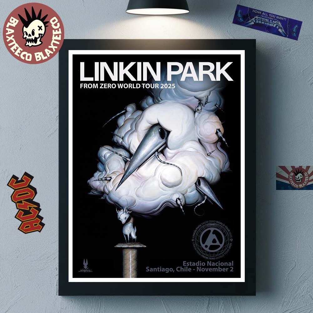 Linkin Park From Zero World Tour 2025 Santiago Chile Poster At Estadio National On November 2 2025 Home Decor Poster Canvas