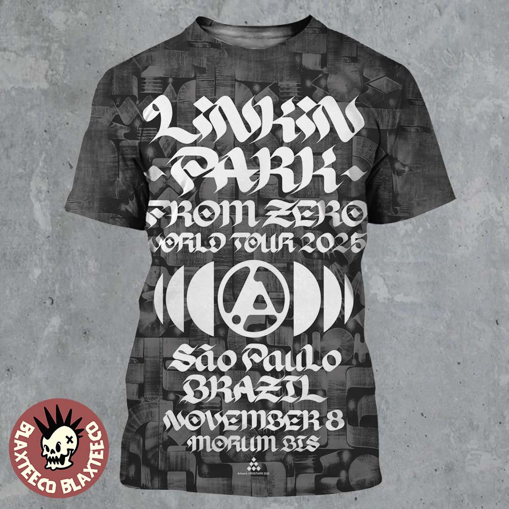 Linkin Park From Zero World Tour 2025 Sao Paulo Brazil Night 1 Poster At MorumBis On November 8 2025 All Over Print Shirt