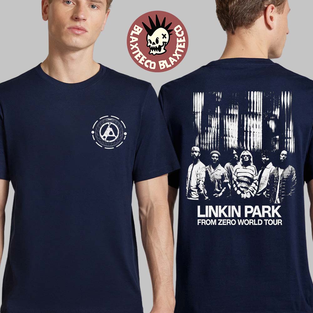 Linkin Park From Zero World Tour 2026 Europe And UK Merch Haftone Portrait Navy T-Shirt