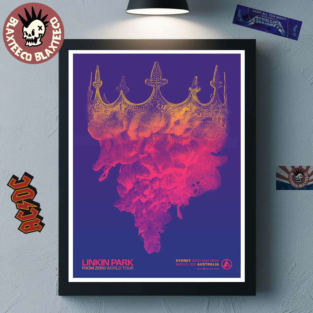 Linkin Park From Zero World Tour Sydney Australia 2026 Night 2 Gig Poster At Qudos Bank Arena On March 15 2026 Poster Canvas