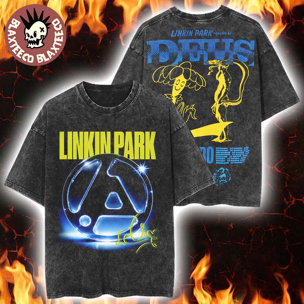 Linkin Park X Deus Ex Machina Pop Up In Melbourne Australia 2026 Merch Tee On March March 7-10 Logo Vintage Mineral Wash Tee