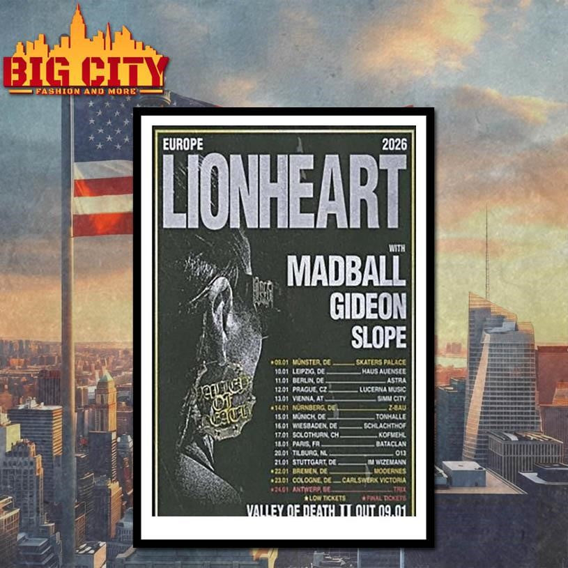 Lionheart Europe Tour 2026 Shirt