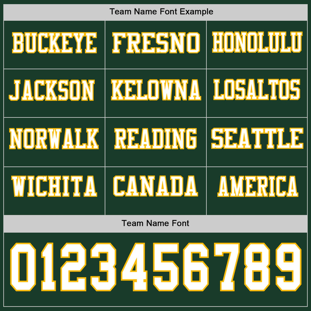 Custom Green White-Gold Long Sleeve Authentic Football Jersey