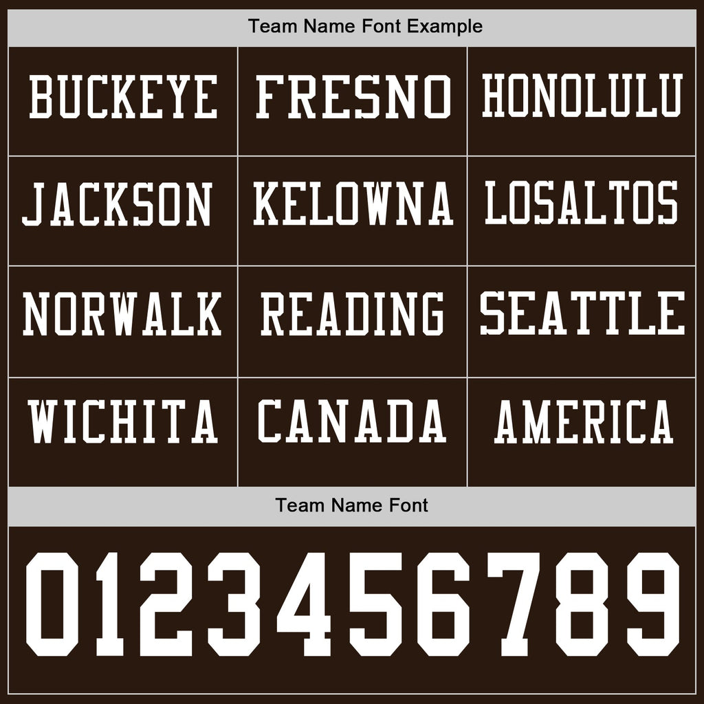 Custom Brwon White Long Sleeve Authentic Football Jersey