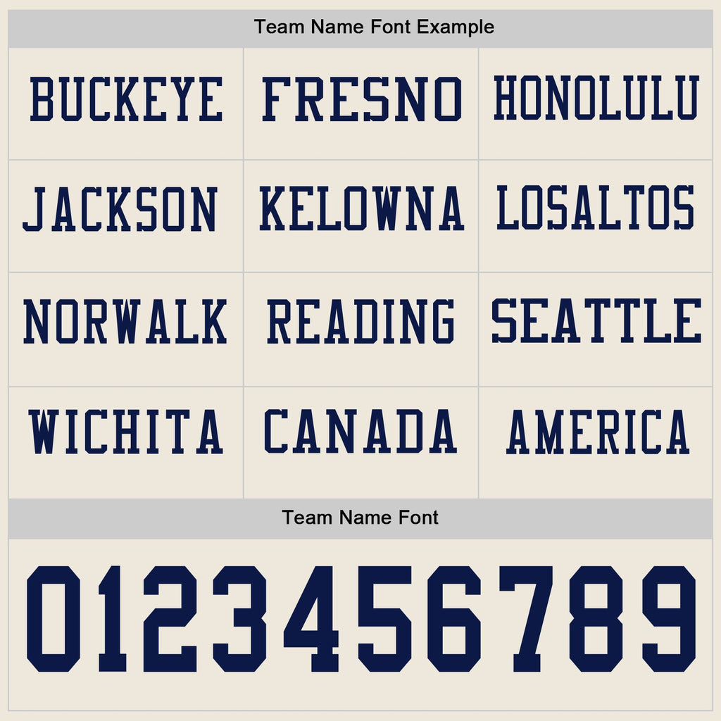 Custom Cream Navy Long Sleeve Authentic Football Jersey