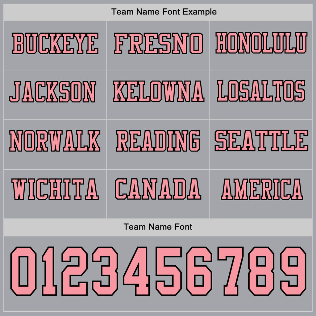 Custom Gray Medium Pink-Black Long Sleeve Authentic Football Jersey