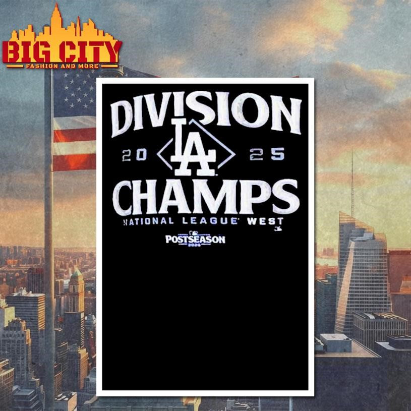 Los Angeles Dodgers Mlb Postseason Nl West Division Champions 2025 Baseball Shirt