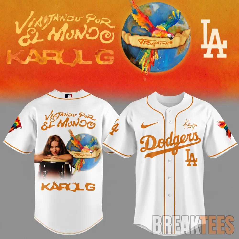 Los Angeles Dodgers x Karol G Viajando Por El Mundo 2026 White Baseball Jersey