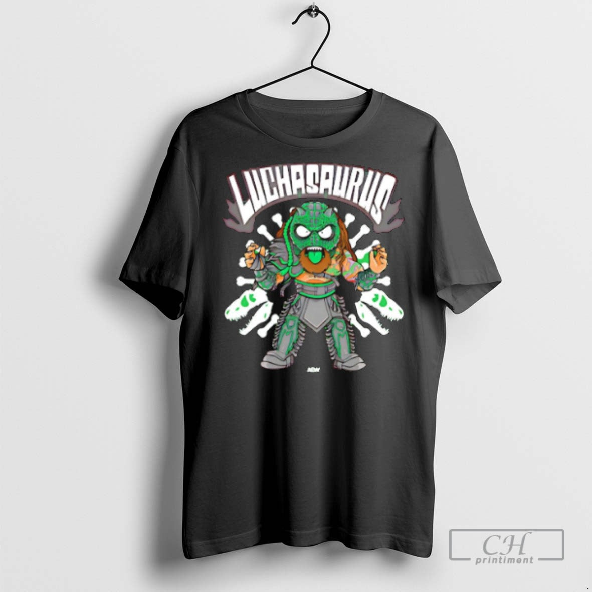 Luchasaurus Back From Extinction Caricature T Shirts