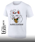 Lucky Cat smoking allergic to capitalism shirt