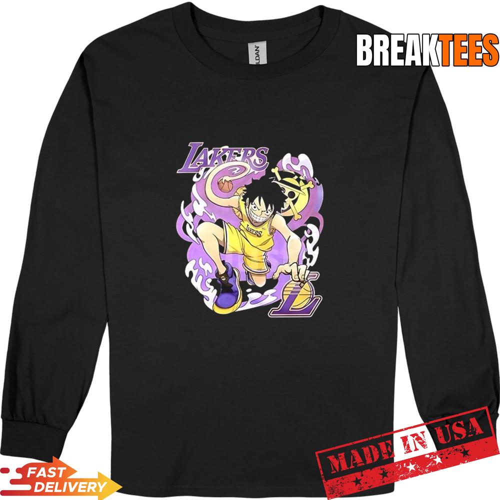 Luffy Los Angeles Lakers One Piece anime T-Shirt