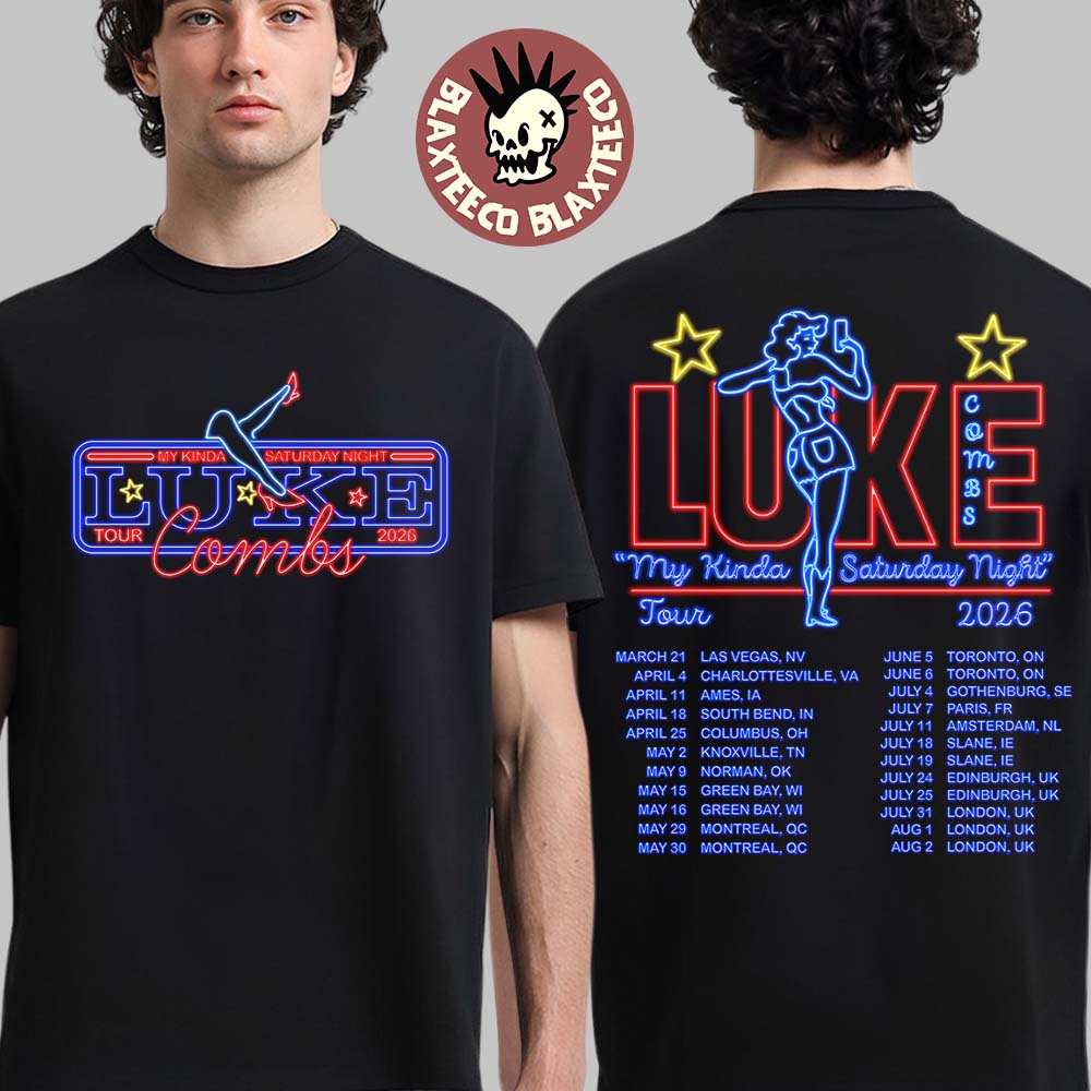 Luke Combs My Kinda Saturday Night Tour 2026 Merch Neon Girl Light Tour T-Shirt