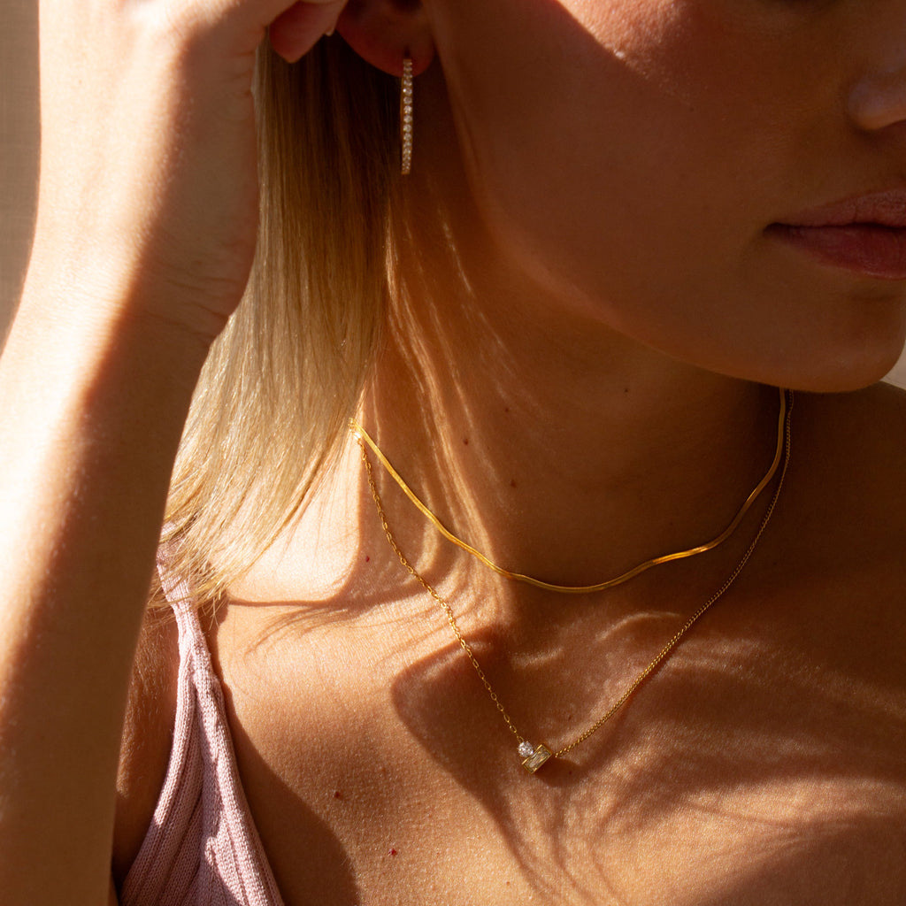 Medium Classic Diamond Hoop Earrings