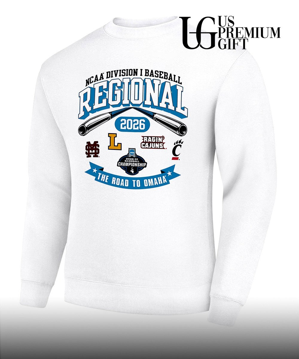 MSU and Lipscomb Bisons and Louisiana Ragin’ Cajuns and Cincinnati Bearcats Baseball Regional Division I NCAA 2026 The Road to Omaha shirt