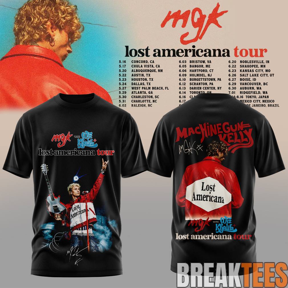 Machine Gun Kelly Lost Americana Tour 2026 Black Shirt