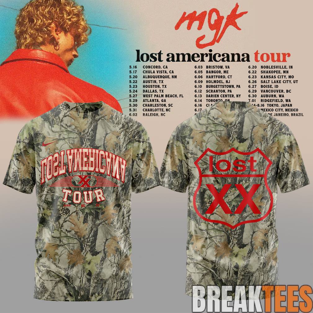 Machine Gun Kelly Lost Americana Tour 2026 Camo Shirt