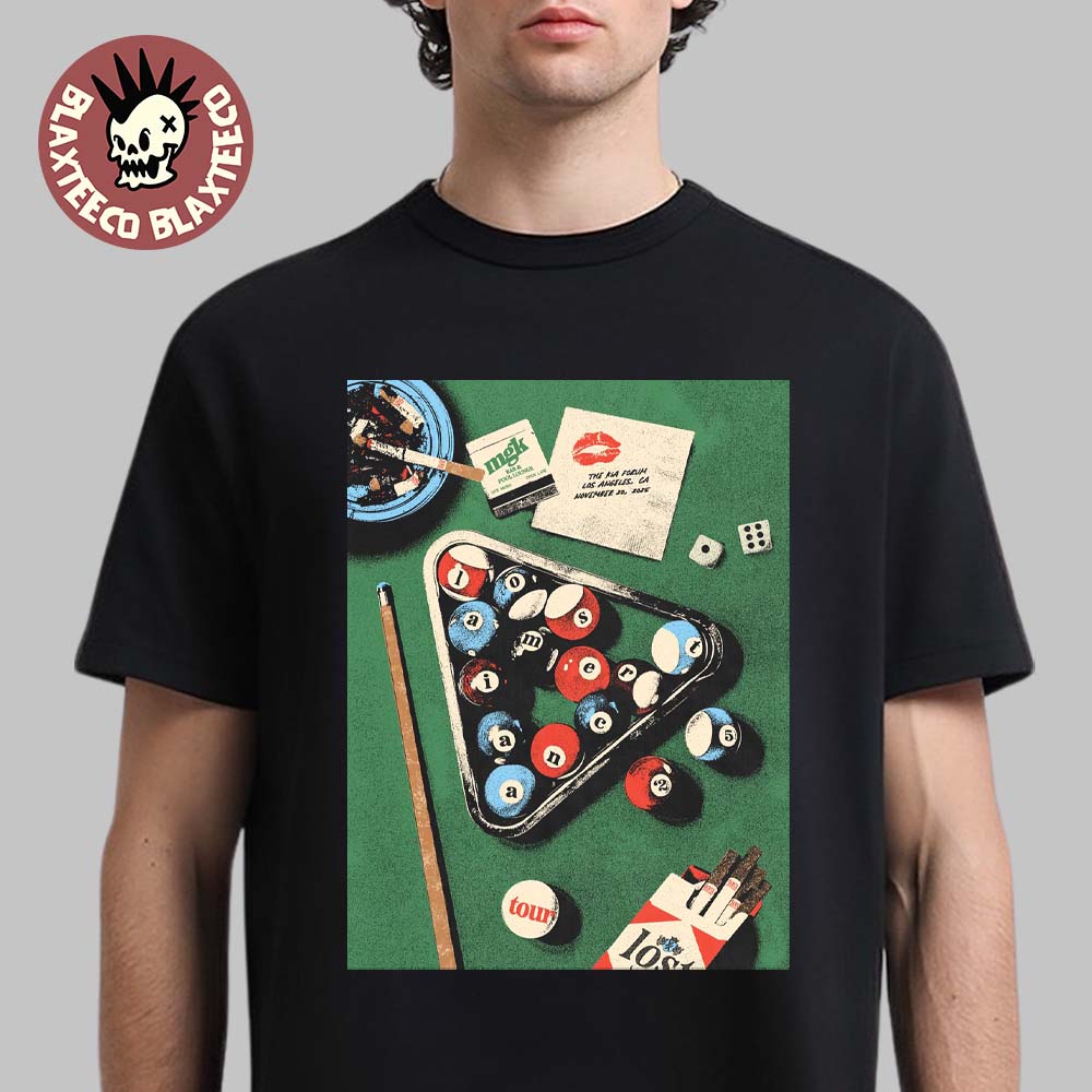 Machine Gun Kelly MGK Lost Americana Tour 2025 Poster For Los Angeles CA At The Kia Forum On November 20 2025 T-Shirt