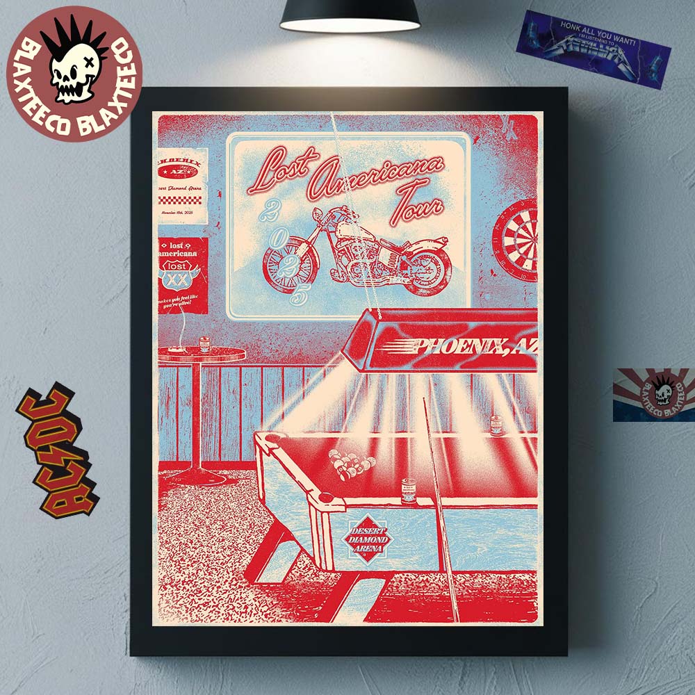 Machine Gun Kelly MGK Lost Americana Tour 2025 Poster For Phoenix Arizona At Desert Diamond Arena On November 18 2025 Decor Poster Canvas
