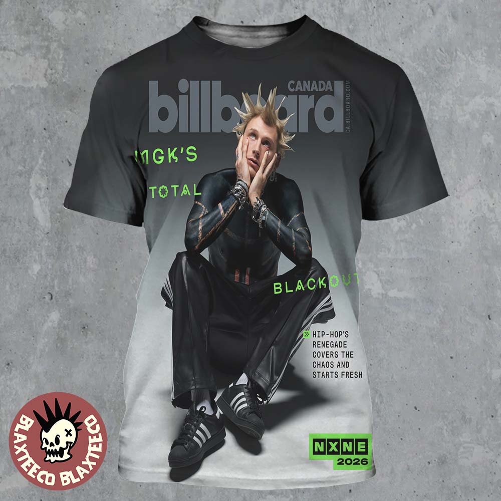 Machine Gun Kelly MGK On The Cover Of Billboard Canada 2026 MGK’s Total Blackout All Over Print Shirt