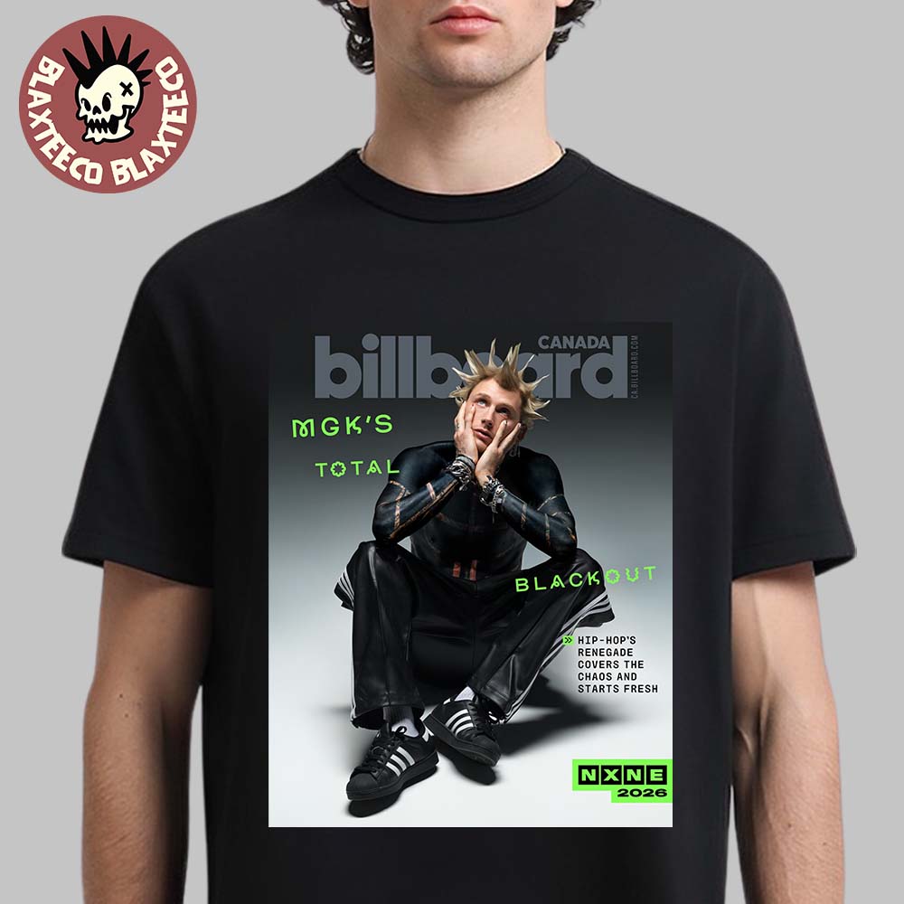 Machine Gun Kelly MGK On The Cover Of Billboard Canada 2026 MGK’s Total Blackout T-Shirt