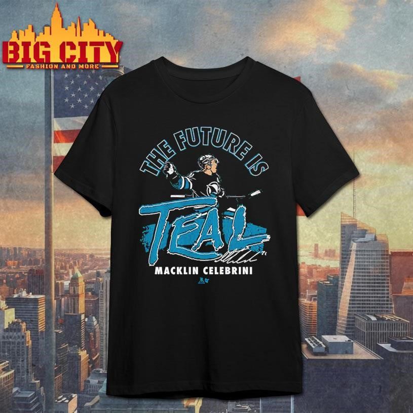 Macklin Celebrini The Future Is Teal Signature Shirt