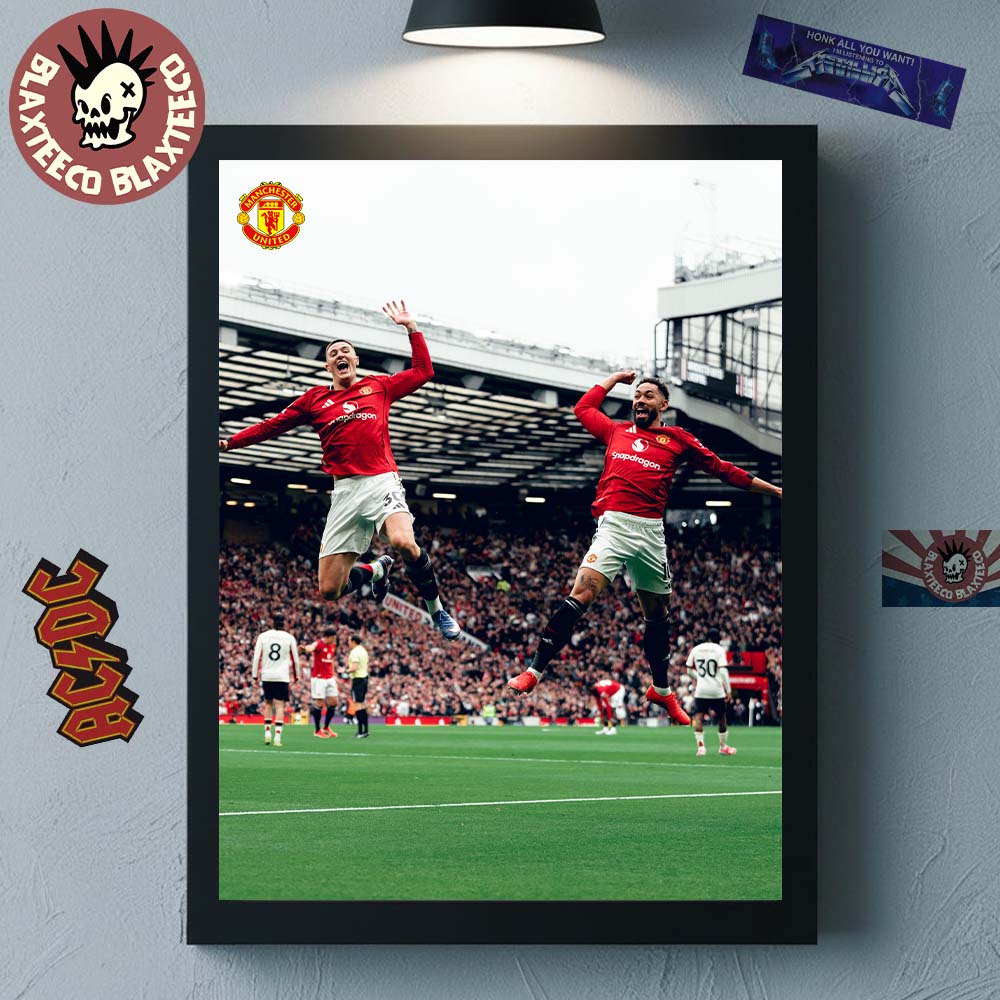 Manchester United Air Sesko Feat Cunha Celebration Vs Liverpool Match Home Decor Poster Canvas