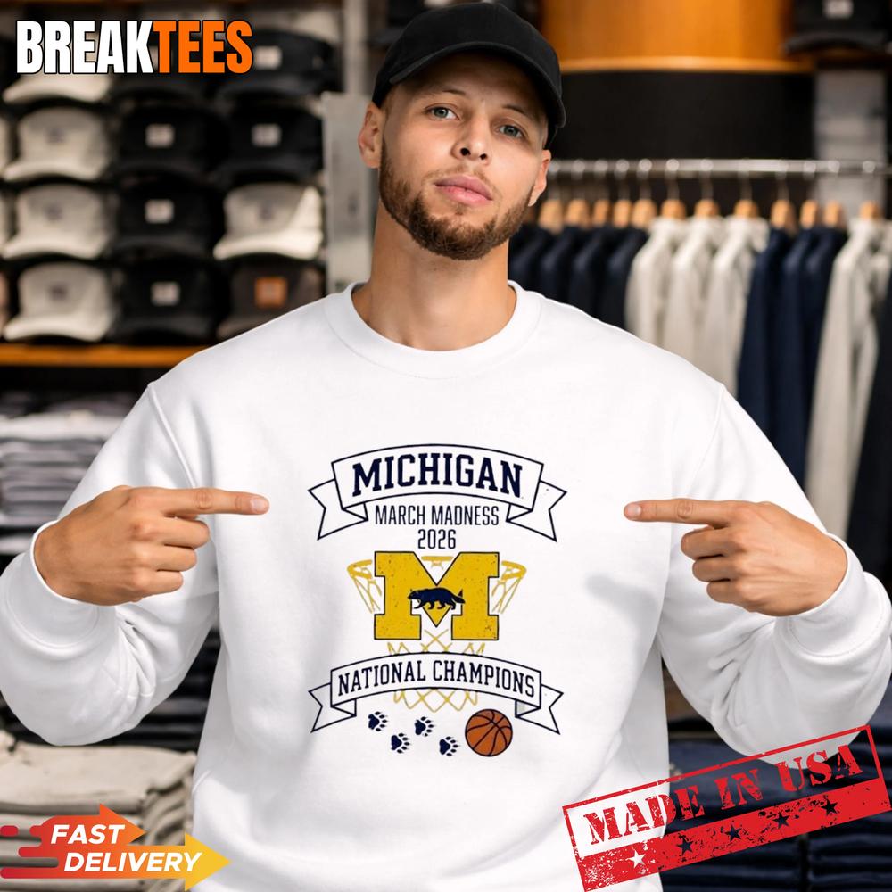 March Madness 2026 National Champions Michigan Wolverines Basketball T-Shirt