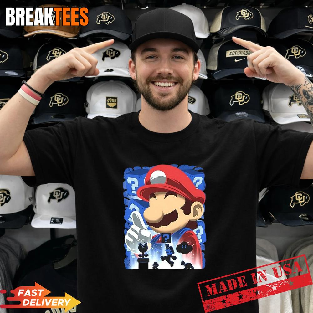 Mario classic blue jumpman video Game vintage Shirt