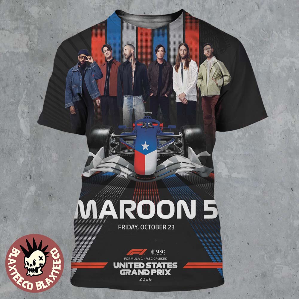 Maroon 5 Live At F1 United States Grand Prix 2026 On October 23 2026 All Over Print Shirt