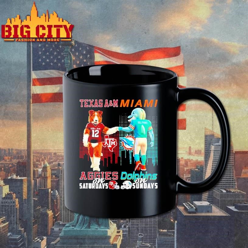 Mascot Of Texas Am Aggies On Saturdays And Miami Dolphins On Sundays Shirt
