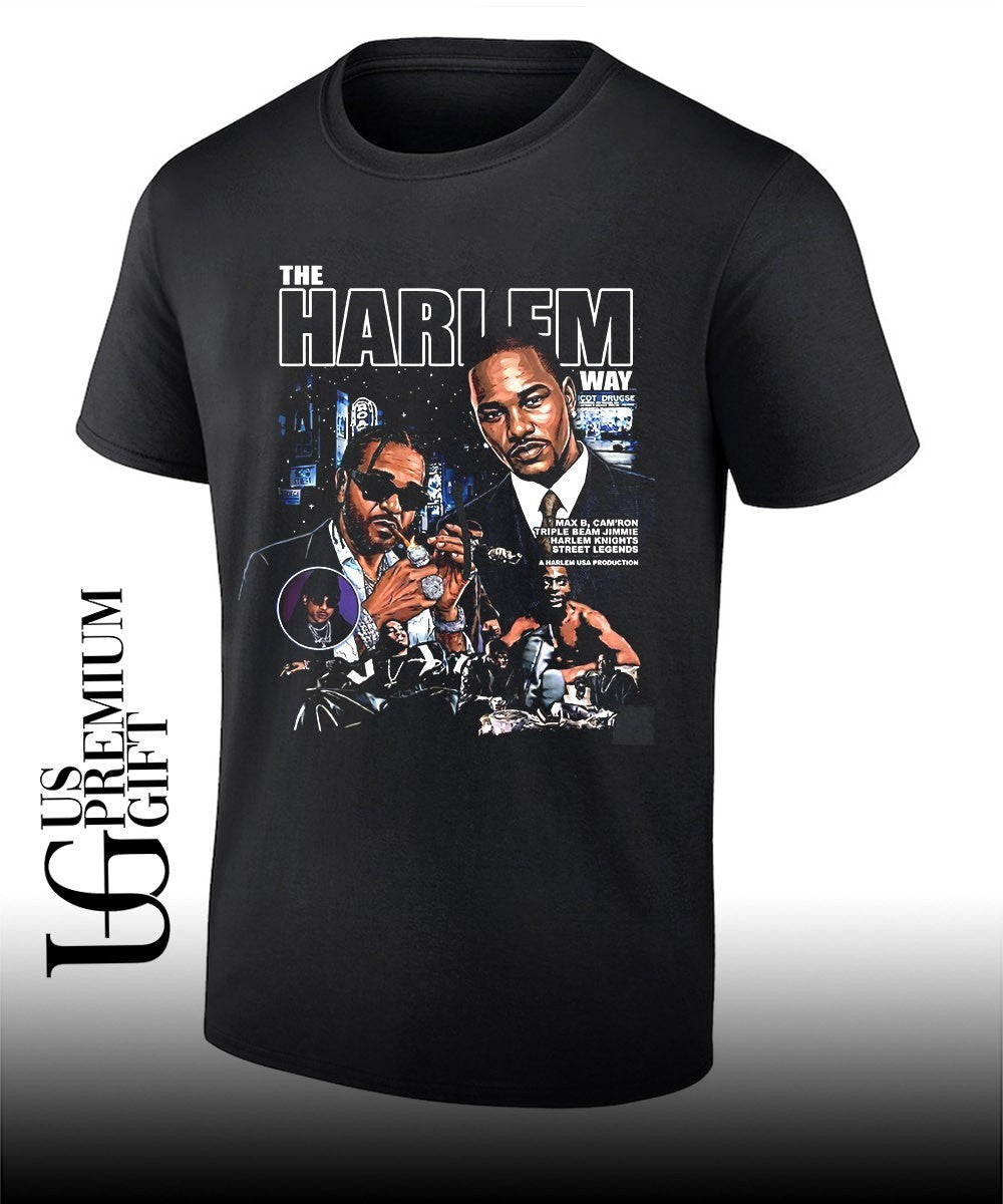 Max B Cam_ron Triple Beam Jimmie Harlem Knights street legends culture 2026 Harlem Way USA production graphic illustration shirt