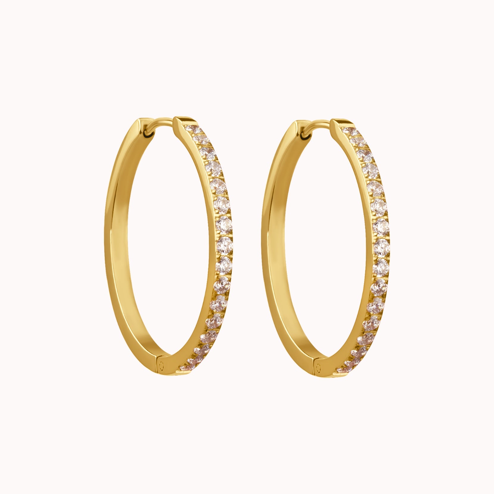 Medium Classic Diamond Hoop Earrings
