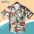 Mele Kalikimaka Christmas Tropical Santa Surf Aloha Hawaiian Shirt