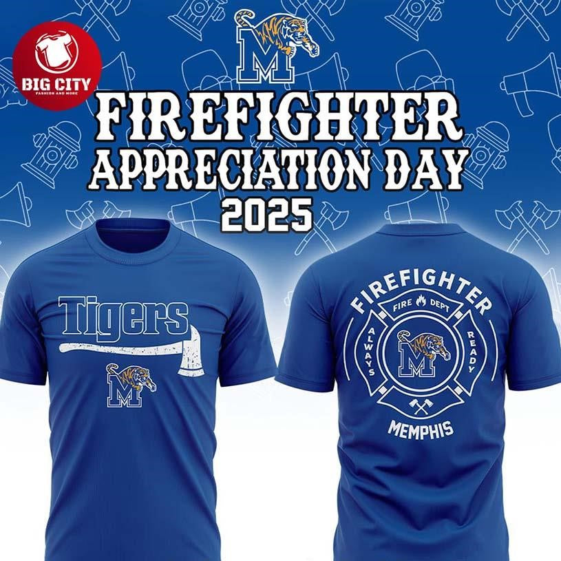 Memphis Tigers Firefighters NCAA Appreciation 2025-2026 Two Sided Shirt