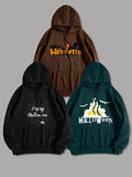 Men'WB shield Cartoon & Letter Print Drop Shoulder Hoodie, Fashion Casual Regular Fit Drawstring Pocket Hooded Sweatshirt for Daily Holiday Outdoor Wear, Men TNF for Spring & Fall style 04
