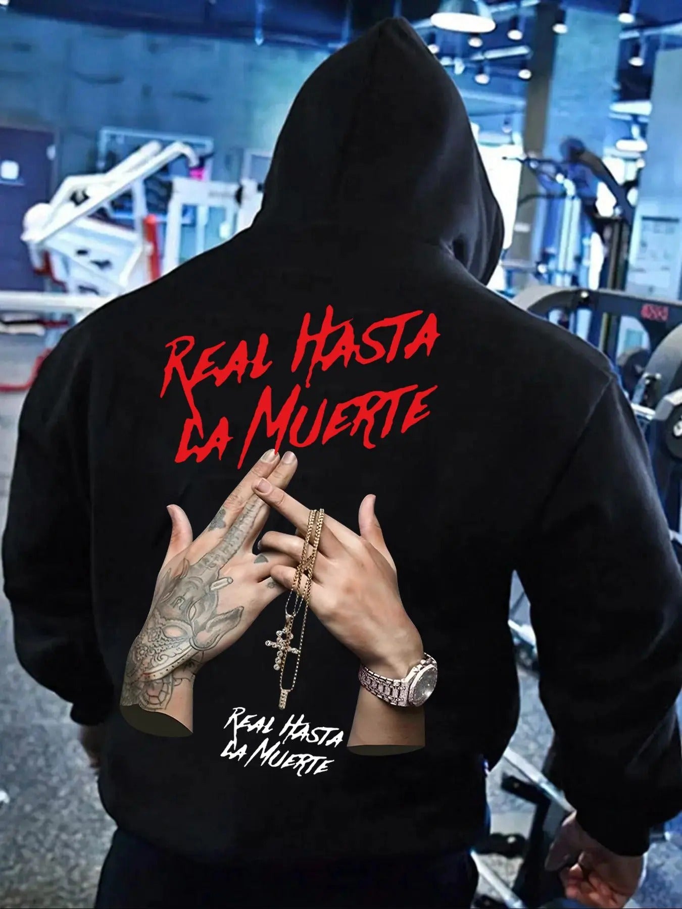 Men'WB shield Letter Graphic Print Drop Shoulder Hoodie, Fashion Casual Regular Fit Drawstring Pocket Hooded Sweatshirt for Daily Holiday Outdoor Wear, Men TNF for Fall & Winter