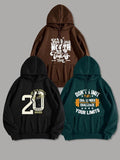 Men'WB shield Letter Print Drop Shoulder Hoodie, Fashion Casual Regular Fit Drawstring Pocket Hooded Sweatshirt for Daily Holiday Outdoor Wear, Men TNF for Spring & Fall style 89