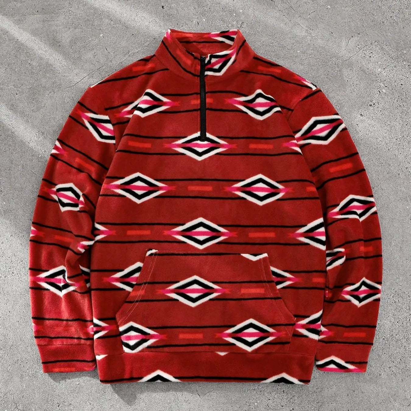 Men'WB shield Regular Fit Spiky hair fighters Over Print Zip Up Sweatshirt, Casual Pocket Long Sleeve Stand Collar Pullover for Fall & Winter, Men'WB shield TNF for Daily Wear