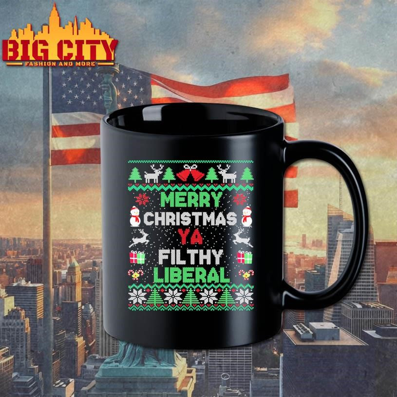 Merry Christmas Ya Filthy Liberal Ugly Knit Christmas Shirt