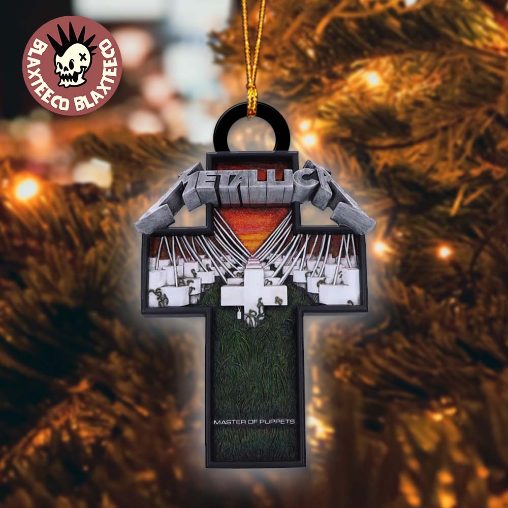 Metallica Cross Master Of Puppets Festive Album Cover With Logo 2025 Christmas Tree Decorations Ornament